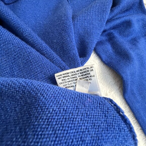 Eileen Fisher Womens Oversized Blue Merino Wool Crew Neck Sweater Large Pullover - Picture 5 of 8